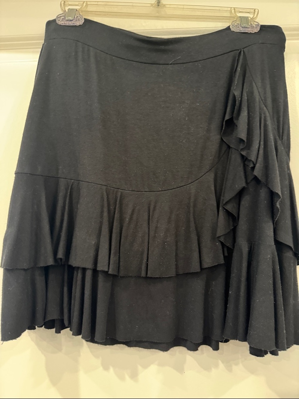 White House Black Market Black Tiered Ruffle Skirt